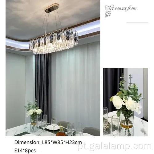 Lustre de cristal elegante K9 para decoração da sala de estar